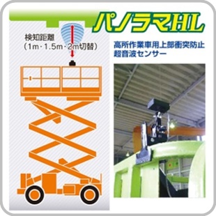 高所作業車用上部衝突防止超音波センサー パノラマHL